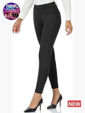 High Waist Stretchy Yoga Dress Pants with Pockets for Work Office Casual